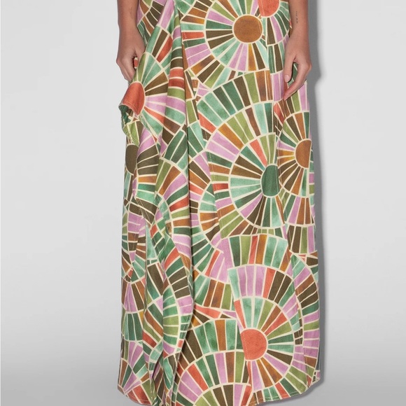 Vibrant Geometric Patterned Maxi Skirt - Picture 2 of 4
